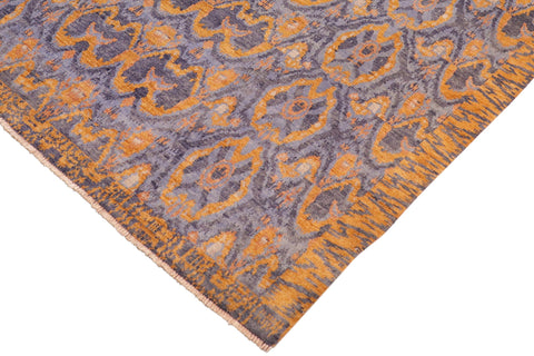 handmade Modern Kafkaz Blue Gold Hand Knotted RECTANGLE 100% WOOL area rug 8' x 10'