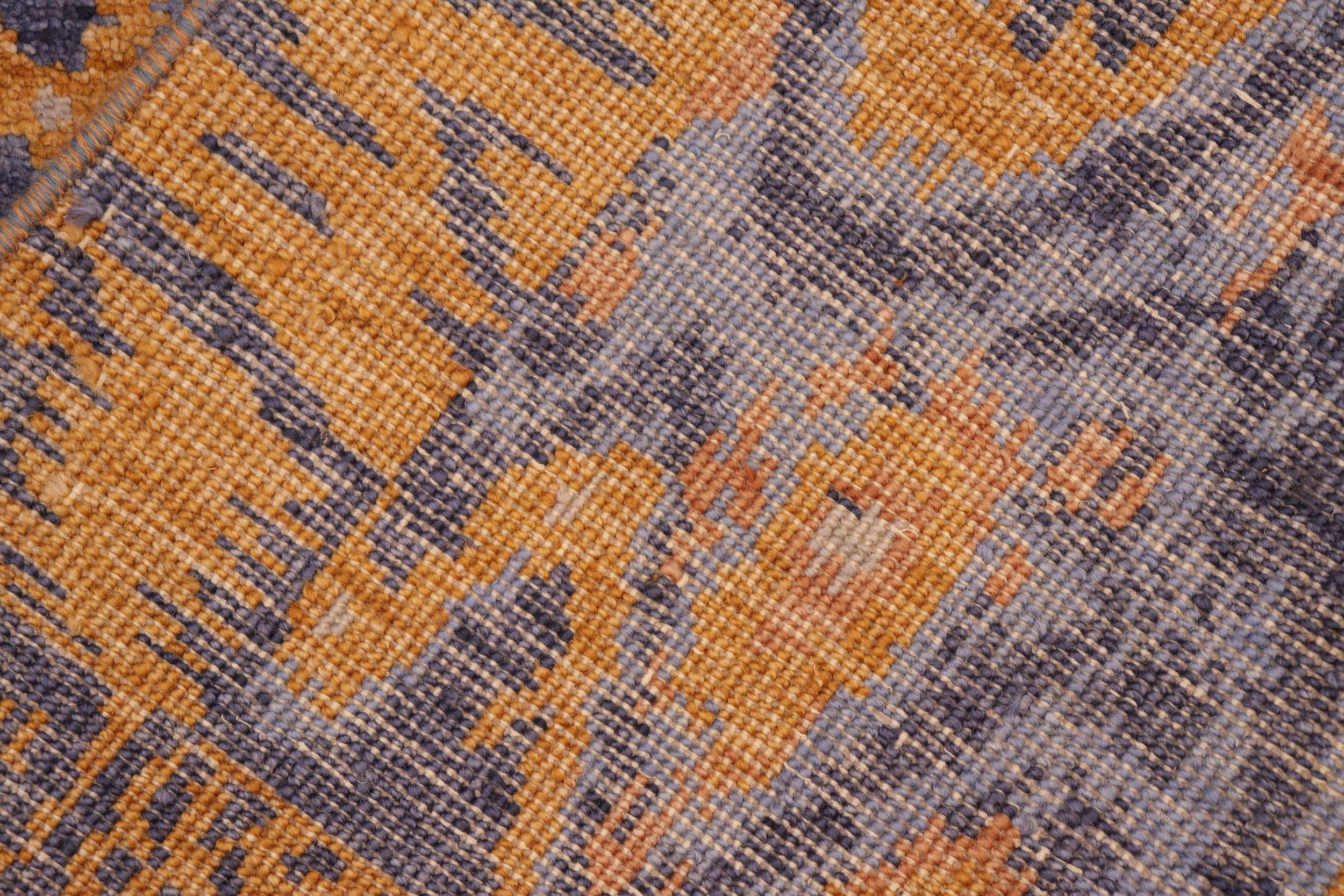 handmade Modern Kafkaz Blue Gold Hand Knotted RECTANGLE 100% WOOL area rug 8' x 10'