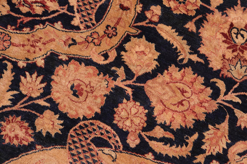 handmade Traditional Agra Blue Tan Hand Knotted RECTANGLE 100% WOOL area rug 8 x 10
