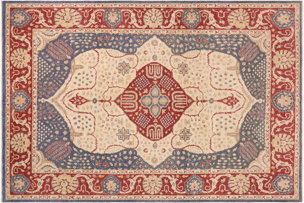 handmade Traditional Kafkaz Red Blue Hand Knotted RECTANGLE 100% WOOL area rug 10' x 14'