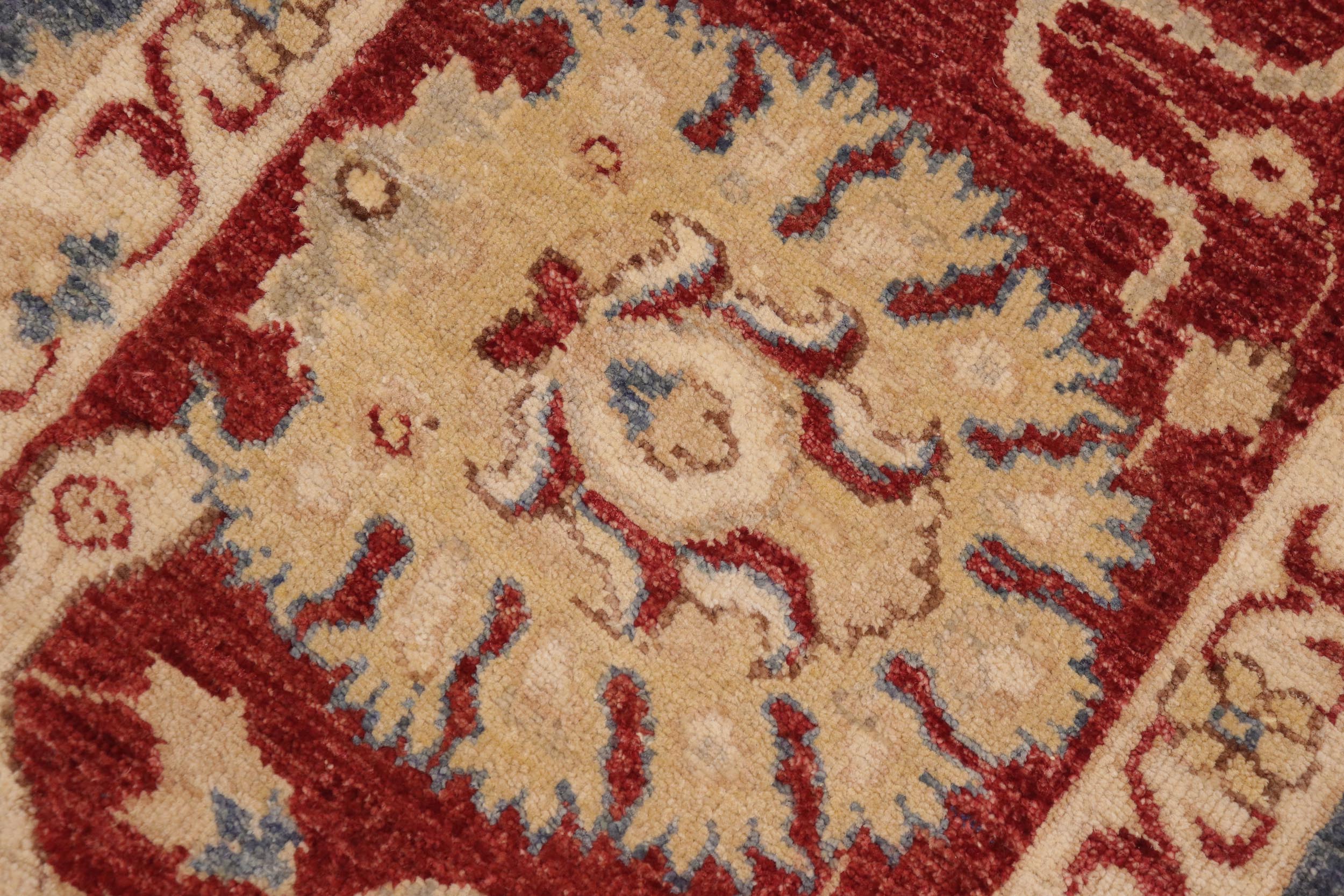 handmade Traditional Kafkaz Red Blue Hand Knotted RECTANGLE 100% WOOL area rug 10' x 14'