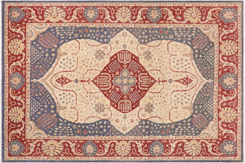 handmade Traditional Kafkaz Red Blue Hand Knotted RECTANGLE 100% WOOL area rug 10' x 14'