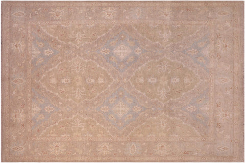 handmade Transitional Kafkaz Lt. Green Lt. Gray Hand Knotted RECTANGLE 100% WOOL area rug 8' x 10'