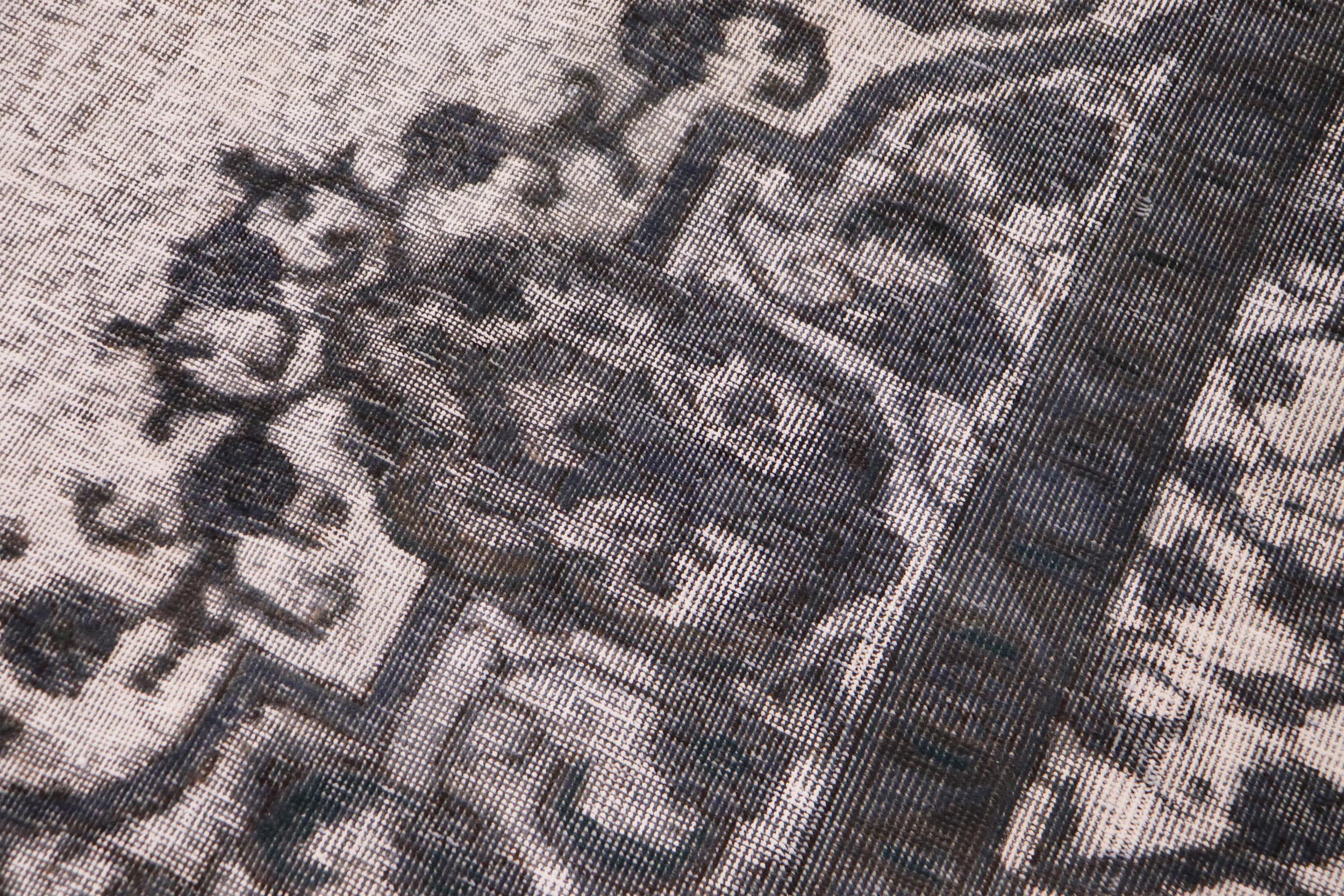 handmade Vintage Vintage Gray Ivory Hand Knotted RECTANGLE 100% WOOL area rug 9' x 12'
