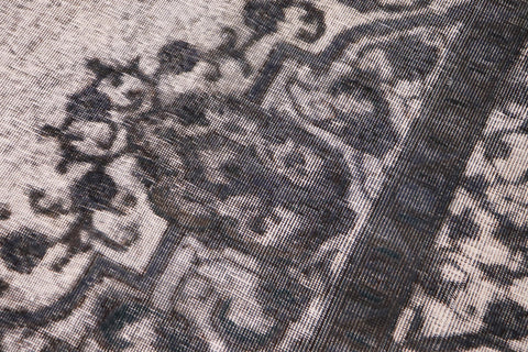 handmade Vintage Vintage Gray Ivory Hand Knotted RECTANGLE 100% WOOL area rug 9' x 12'