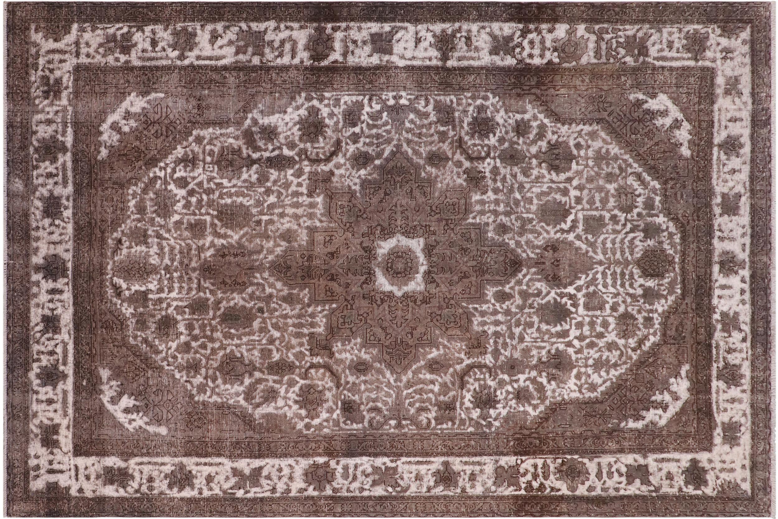 handmade Vintage Vintage Gray Ivory Hand Knotted RECTANGLE 100% WOOL area rug 8' x 11'