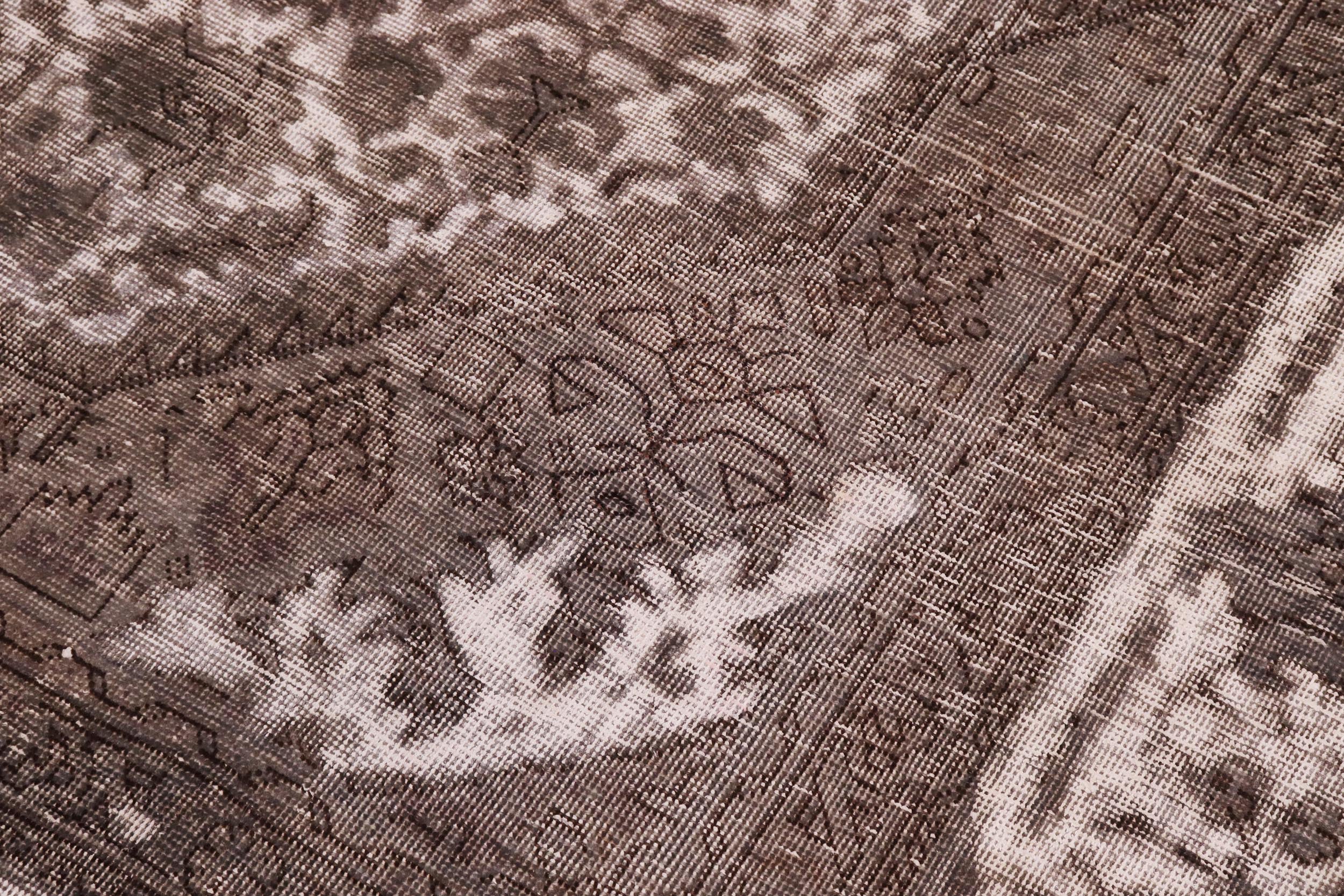 handmade Vintage Vintage Gray Ivory Hand Knotted RECTANGLE 100% WOOL area rug 8' x 11'