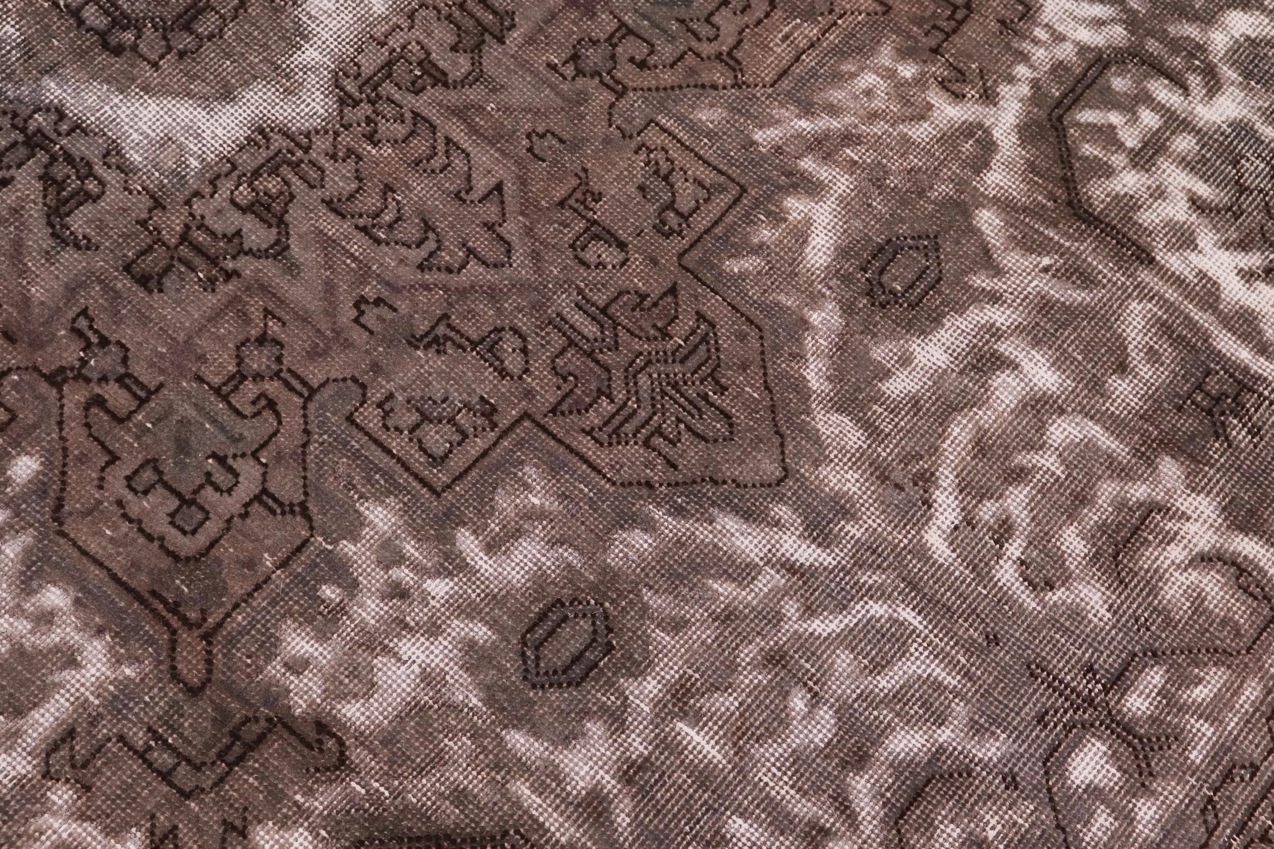 handmade Vintage Vintage Gray Ivory Hand Knotted RECTANGLE 100% WOOL area rug 8' x 11'