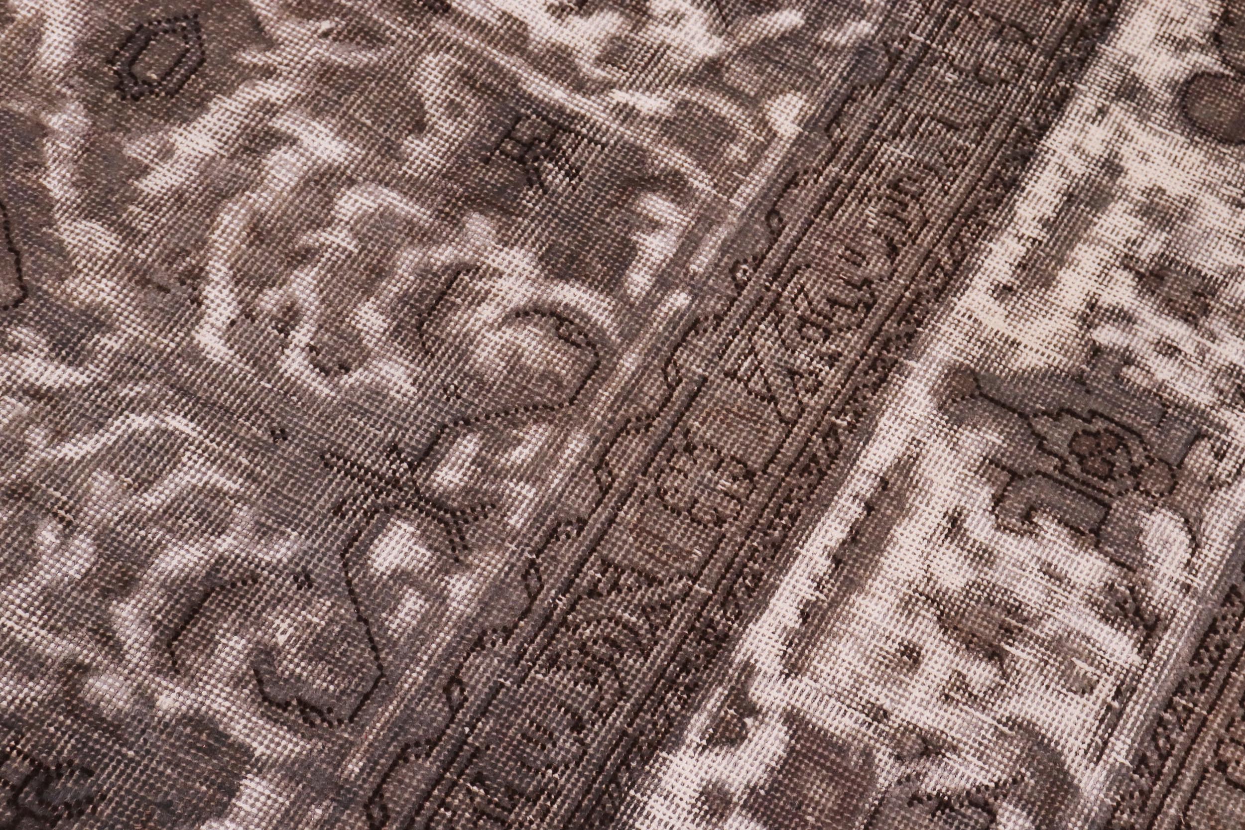 handmade Vintage Vintage Gray Ivory Hand Knotted RECTANGLE 100% WOOL area rug 8' x 11'