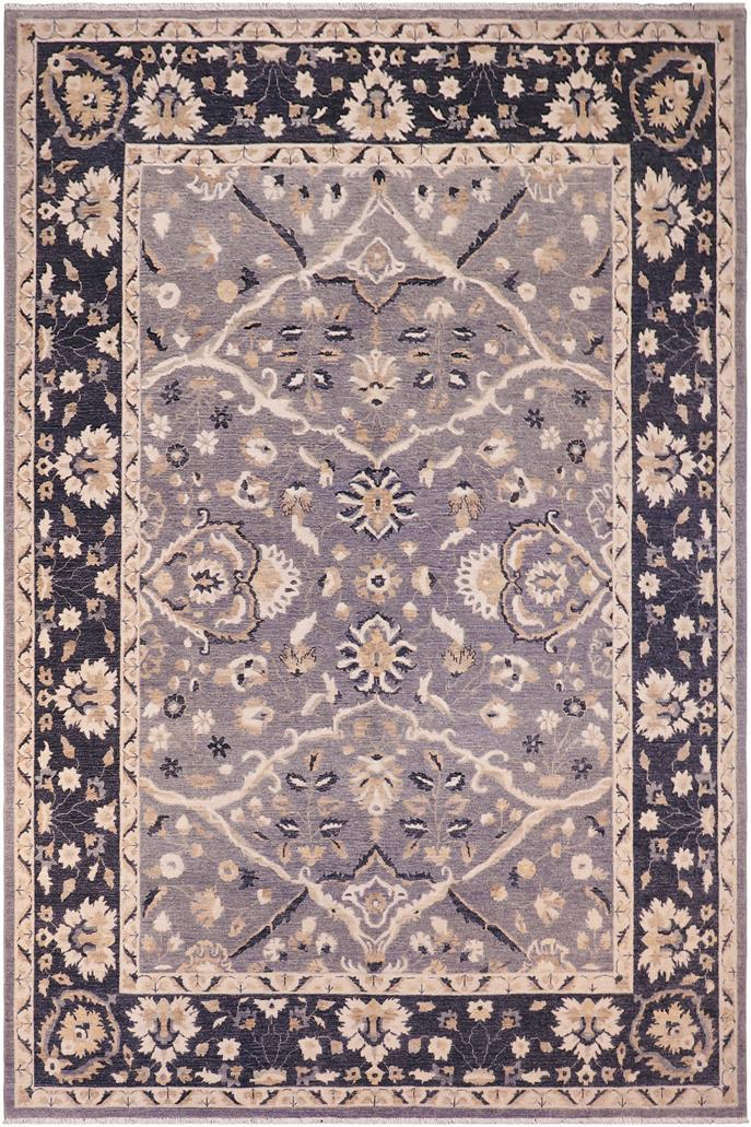 handmade Traditional Kafkaz Gray Blue Hand Knotted RECTANGLE 100% WOOL area rug 9X12