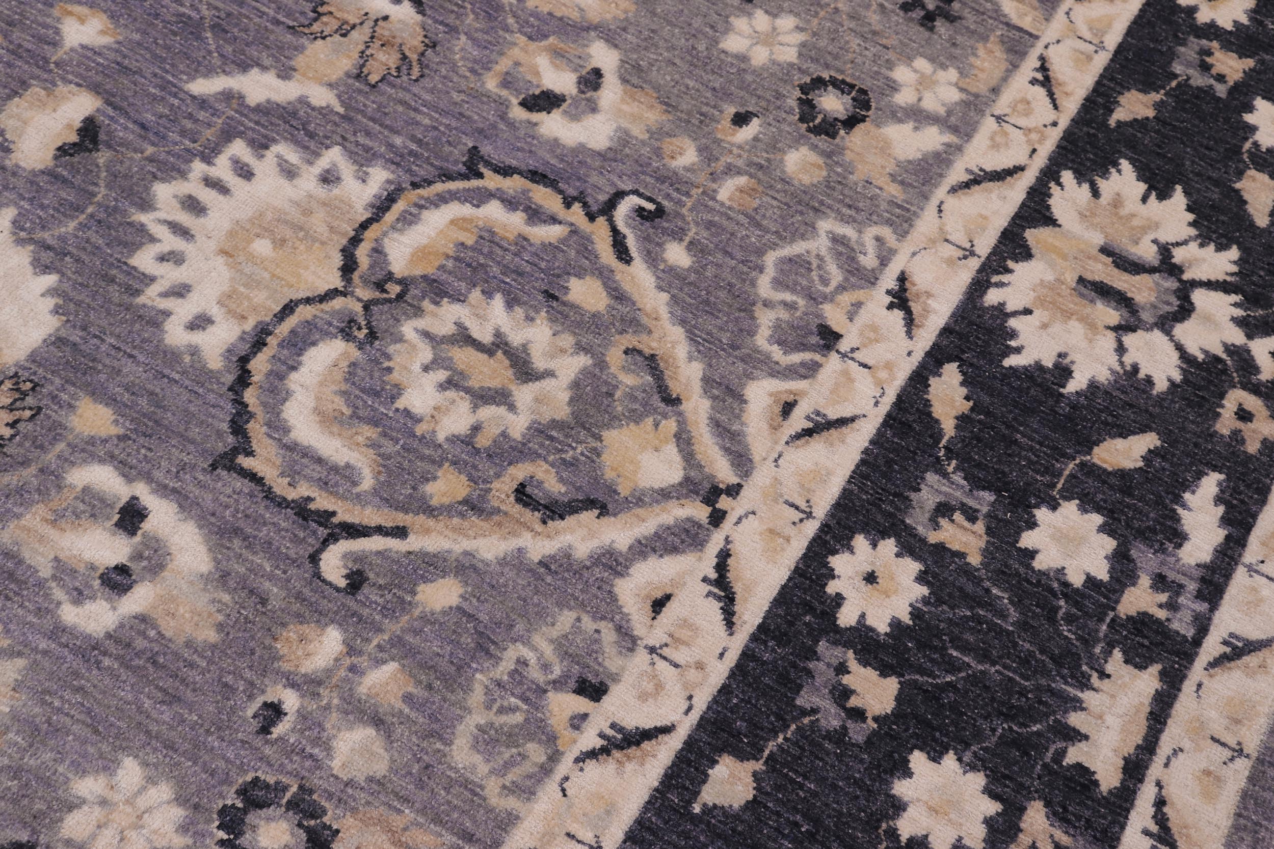 handmade Traditional Kafkaz Gray Blue Hand Knotted RECTANGLE 100% WOOL area rug 9x12