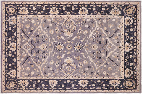 handmade Traditional Kafkaz Gray Blue Hand Knotted RECTANGLE 100% WOOL area rug 9x12