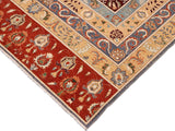 handmade Geometric Khorgeen Rust Tan Hand Knotted RECTANGLE 100% WOOL area rug 9x12