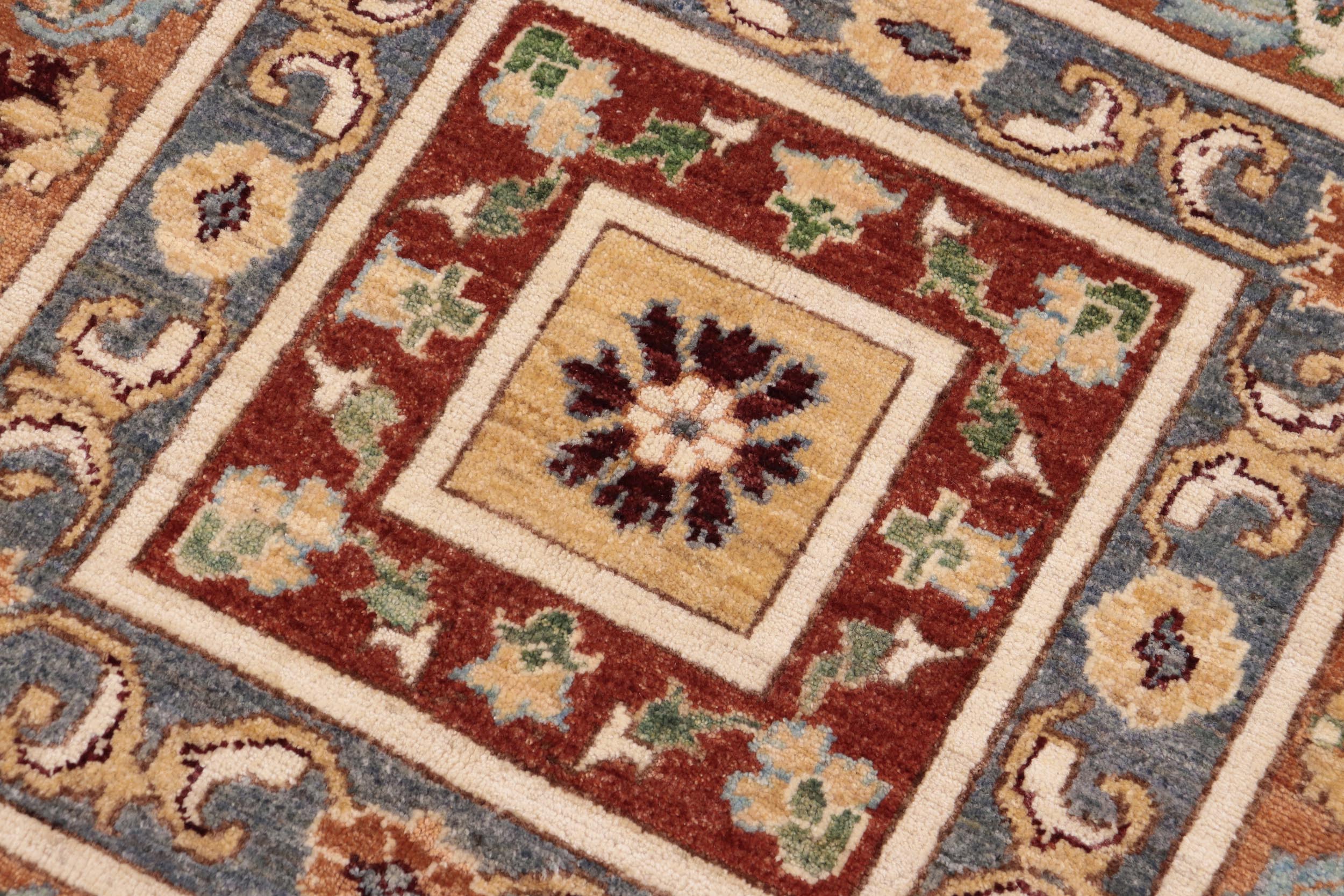 handmade Geometric Kurjean Tan Rust Hand Knotted RECTANGLE 100% WOOL area rug 9x12