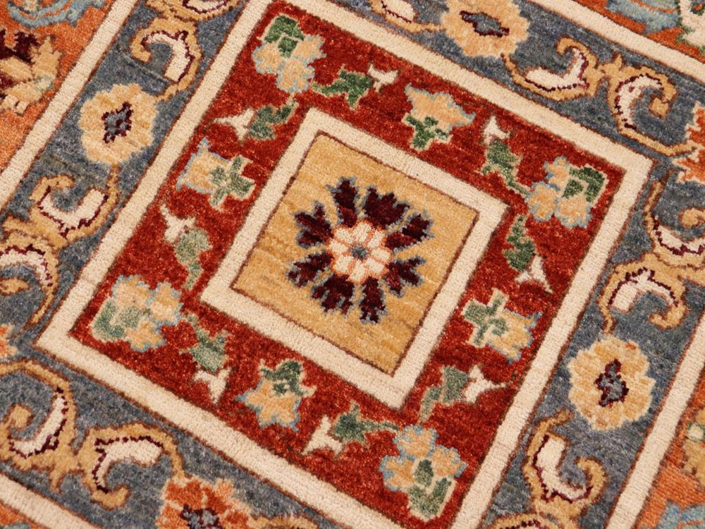 handmade Geometric Khorgeen Rust Tan Hand Knotted RECTANGLE 100% WOOL area rug 9x12