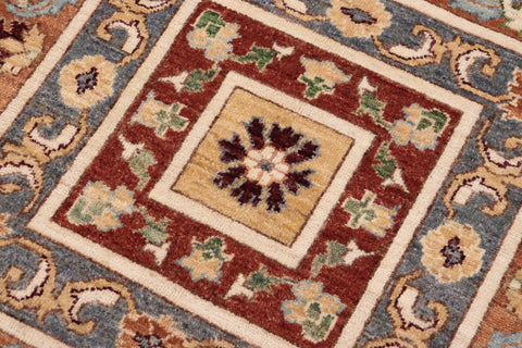 handmade Geometric Kurjean Tan Rust Hand Knotted RECTANGLE 100% WOOL area rug 9x12