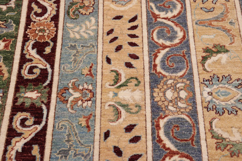 handmade Geometric Kurjean Tan Rust Hand Knotted RECTANGLE 100% WOOL area rug 9x12