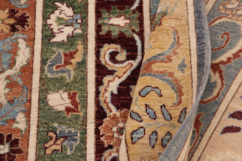 handmade Geometric Kurjean Tan Rust Hand Knotted RECTANGLE 100% WOOL area rug 9x12