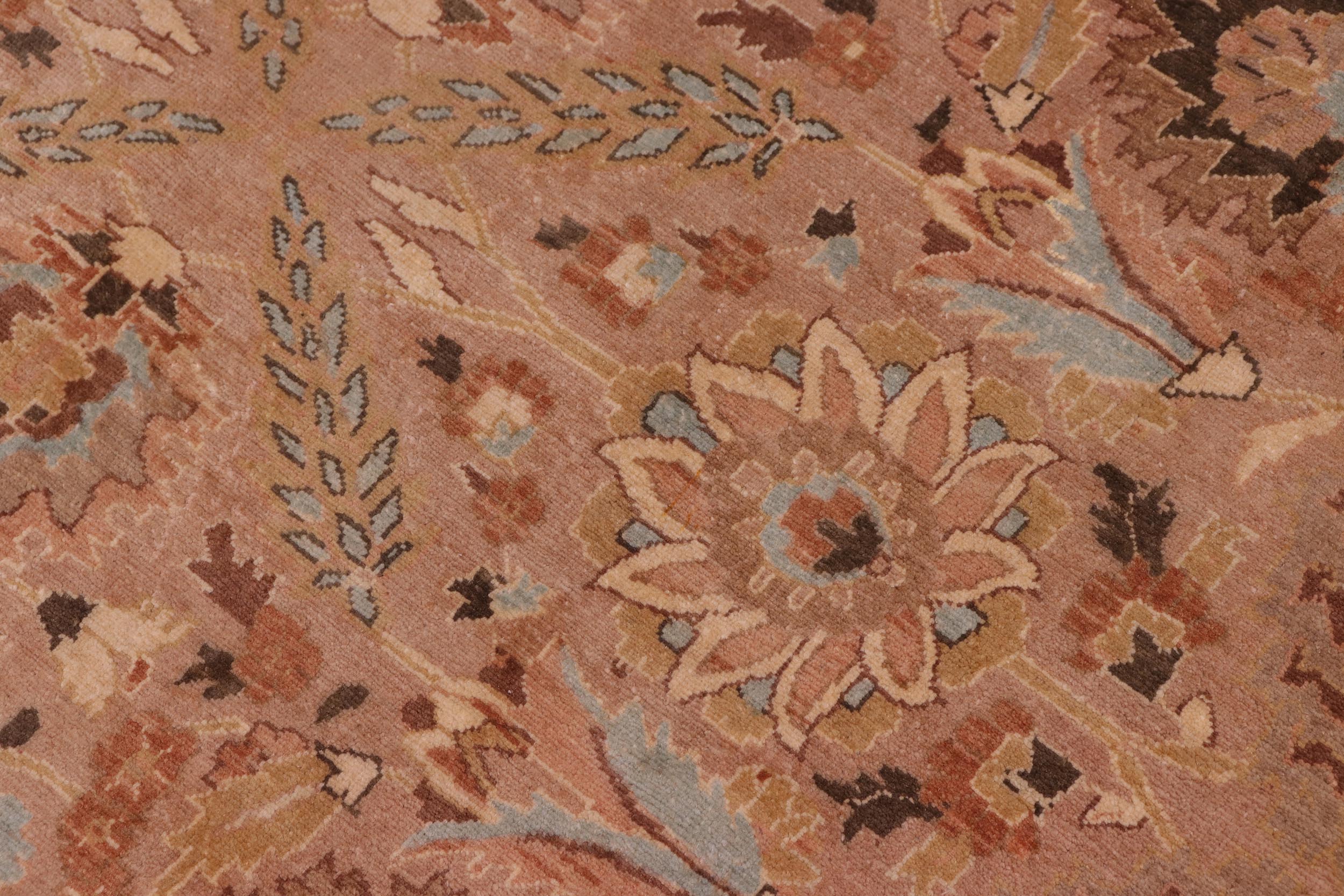 handmade Traditional Lahore Tan Lt. Green Hand Knotted RECTANGLE 100% WOOL area rug 8' x 10'