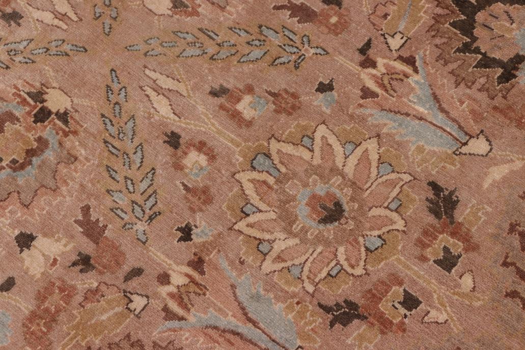 handmade Traditional Lahore Tan Lt. Green Hand Knotted RECTANGLE 100% WOOL area rug 8'X10'