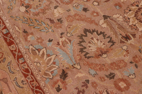 handmade Traditional Lahore Tan Lt. Green Hand Knotted RECTANGLE 100% WOOL area rug 8' x 10'