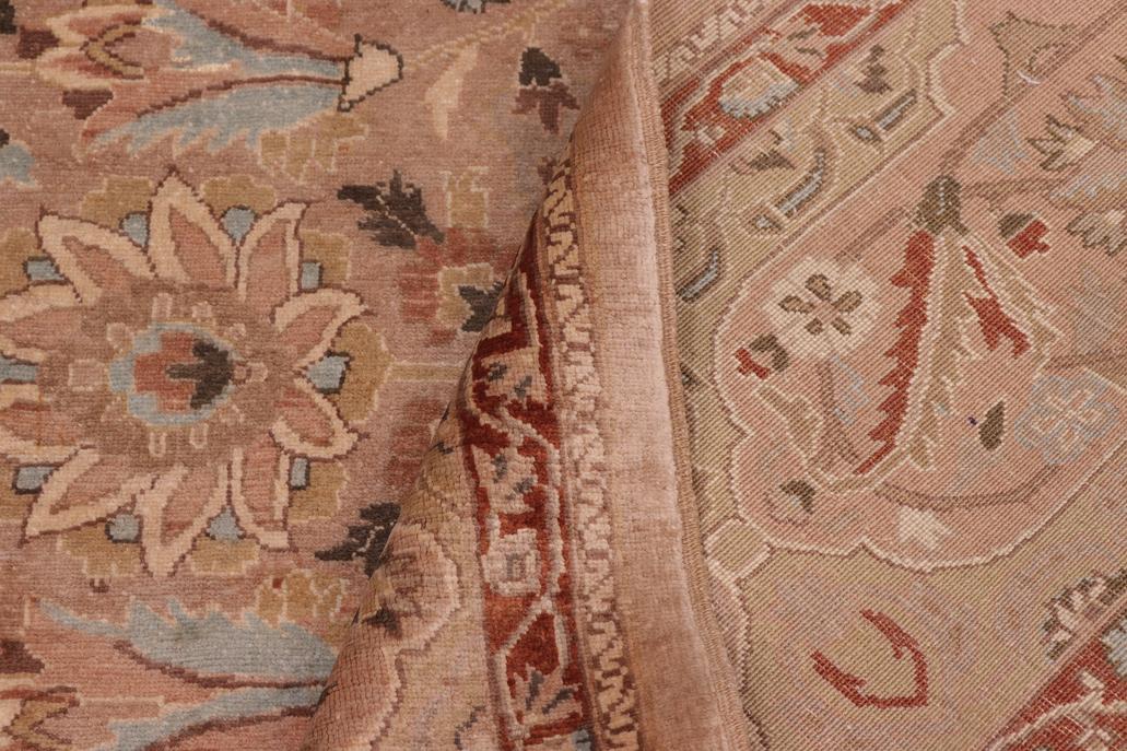 handmade Traditional Lahore Tan Lt. Green Hand Knotted RECTANGLE 100% WOOL area rug 8'X10'