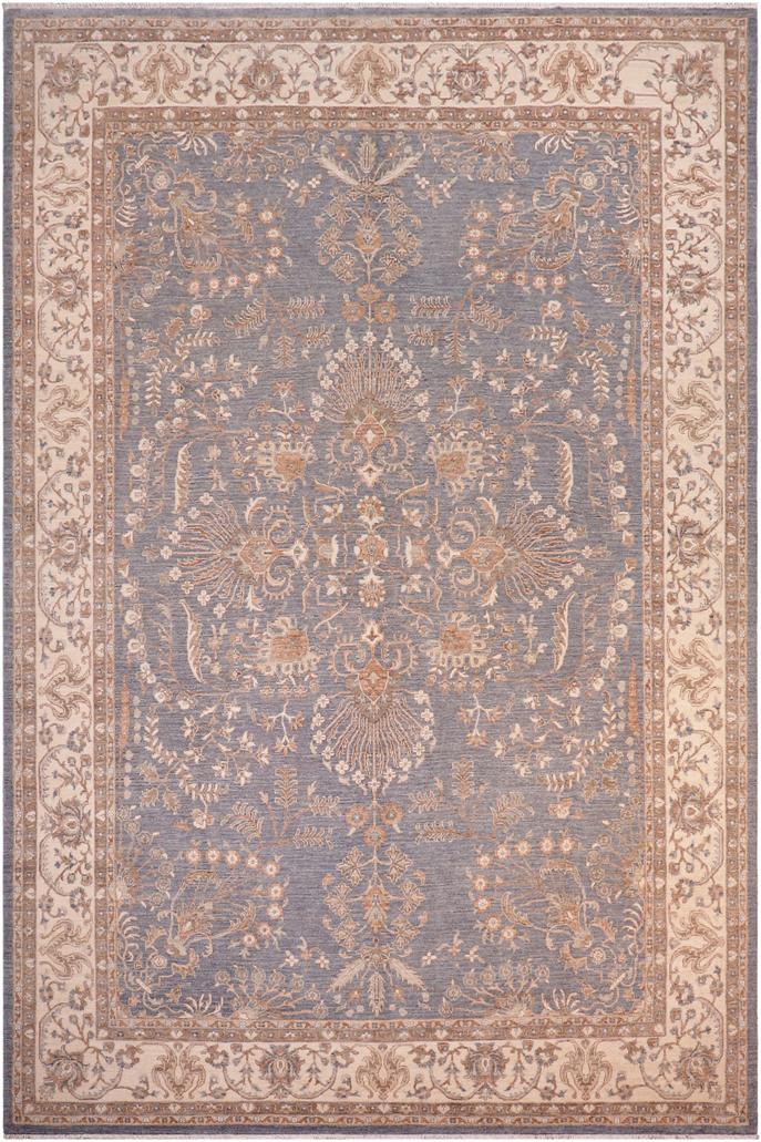 handmade Traditional Kafkaz Gray Ivory Hand Knotted RECTANGLE 100% WOOL area rug 10X13