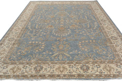 handmade Traditional Kafkaz Gray Ivory Hand Knotted RECTANGLE 100% WOOL area rug 10X13