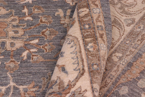 handmade Traditional Kafkaz Gray Ivory Hand Knotted RECTANGLE 100% WOOL area rug 10' x 13'