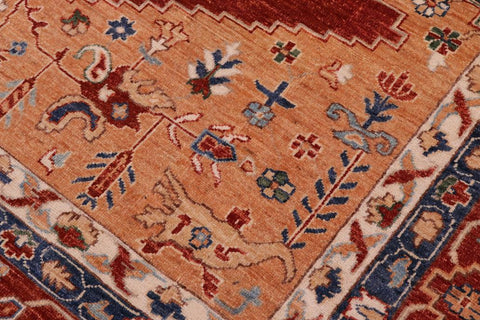 handmade Traditional Sarapi Orange Rust Hand Knotted RECTANGLE 100% WOOL area rug 9X12