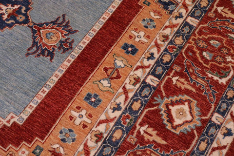 handmade Traditional Sarapi Orange Rust Hand Knotted RECTANGLE 100% WOOL area rug 9X12