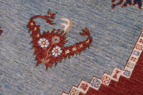 handmade Traditional Kafkaz Orange Rust Hand Knotted RECTANGLE 100% WOOL area rug 9' x 12'