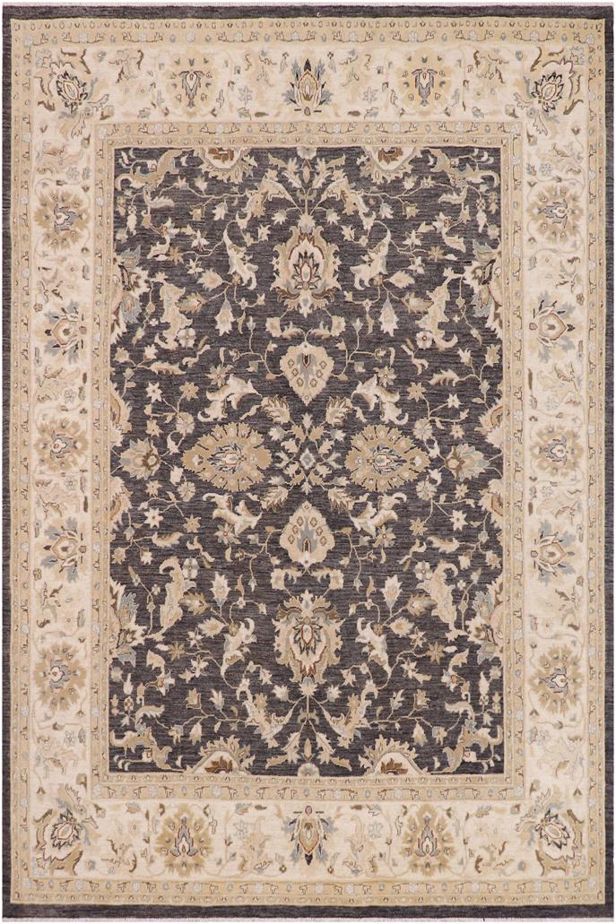 handmade Traditional Kafkaz Gray Ivory Hand Knotted RECTANGLE 100% WOOL area rug 8X10
