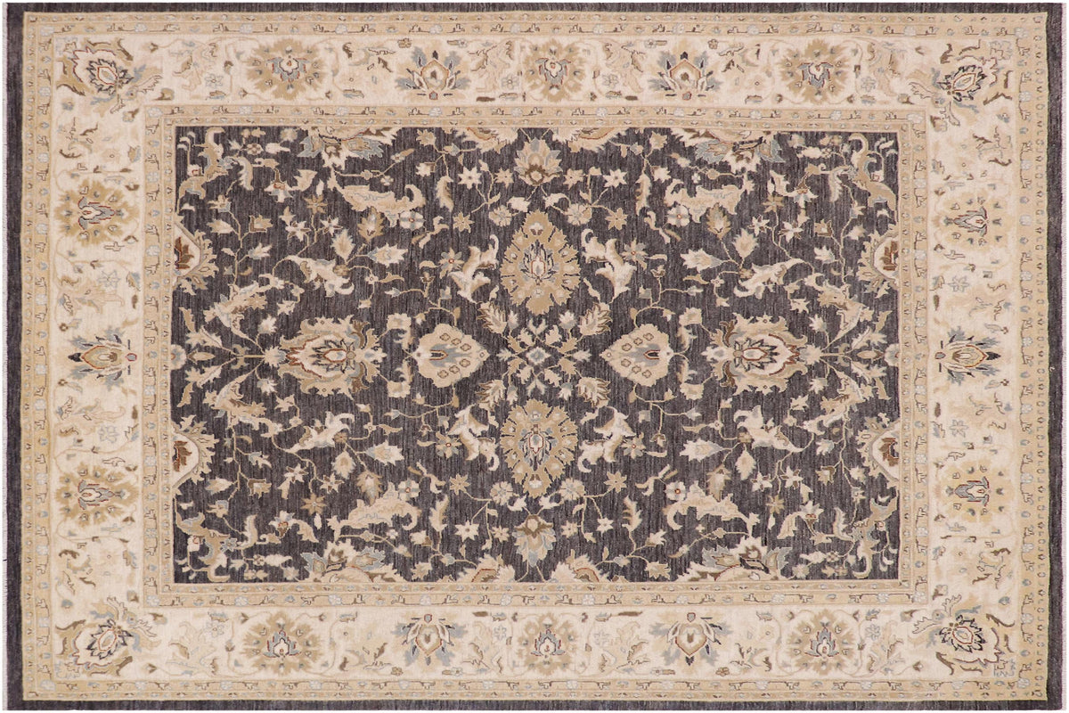 handmade Traditional Kafkaz Gray Ivory Hand Knotted RECTANGLE 100% WOOL area rug 8x10
