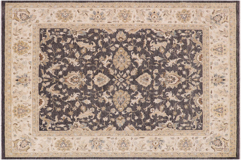 handmade Traditional Kafkaz Gray Ivory Hand Knotted RECTANGLE 100% WOOL area rug 8x10