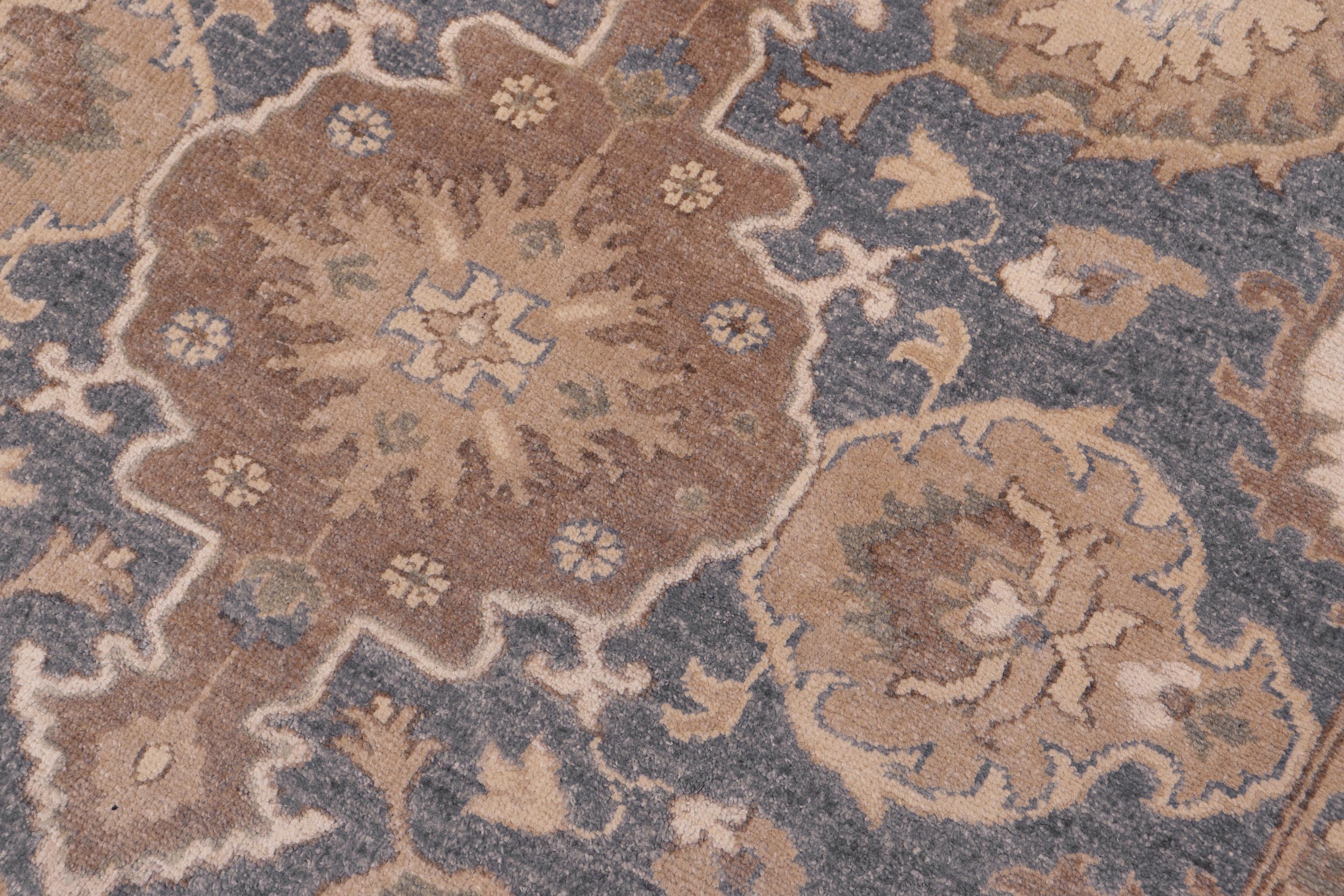 handmade Traditional Kafkaz Bluish Gray Beige Hand Knotted RECTANGLE 100% WOOL area rug 9' x 12'