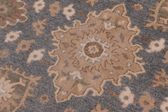 handmade Traditional Kafkaz Bluish Gray Beige Hand Knotted RECTANGLE 100% WOOL area rug 9X12