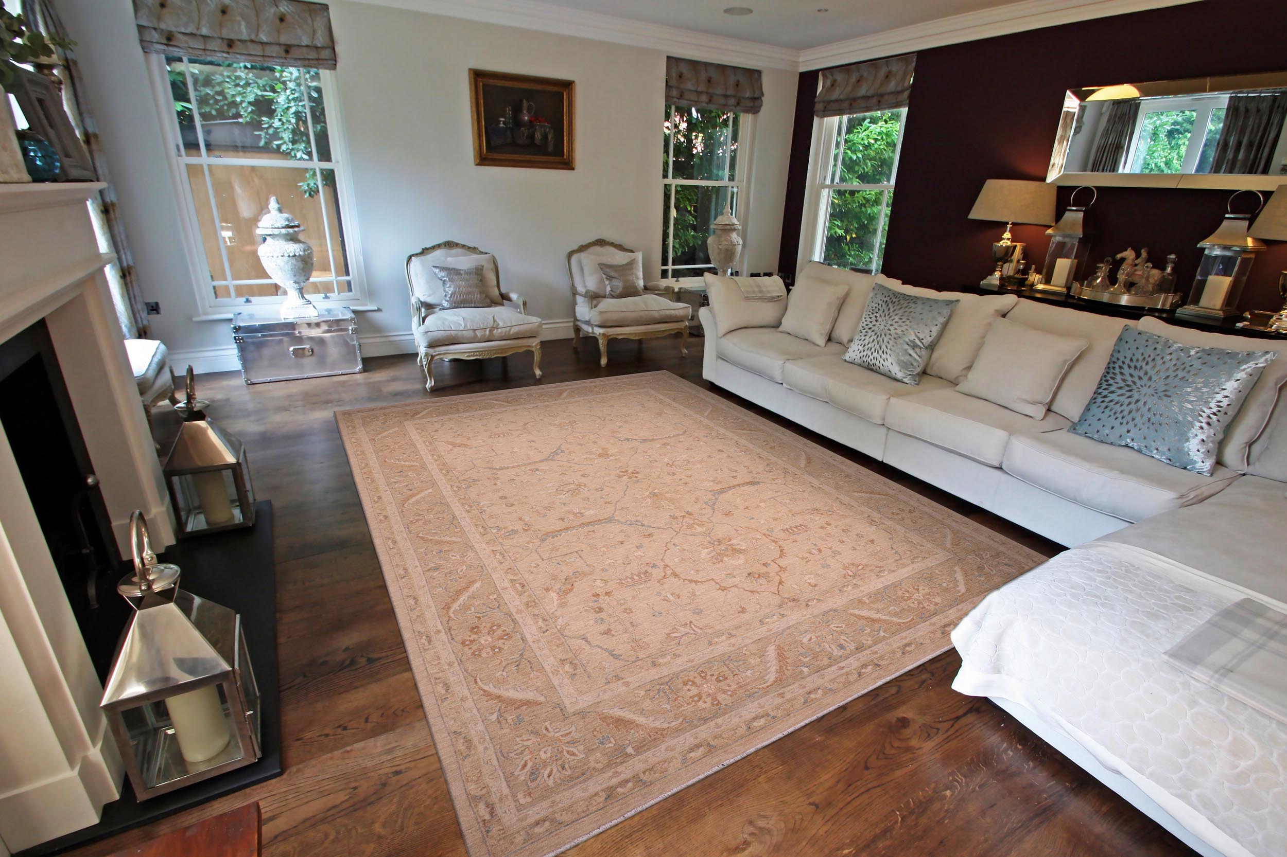 handmade Traditional Kafkaz Tan Brown Hand Knotted RECTANGLE 100% WOOL area rug 10x14