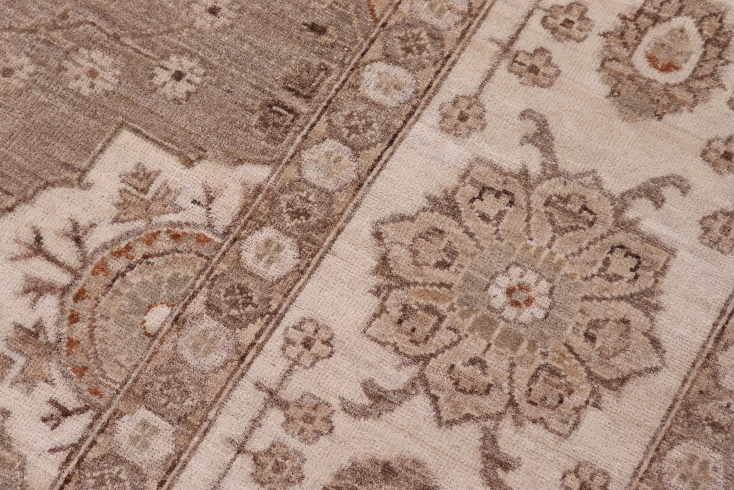 handmade Traditional Kafkaz Tan Ivory Hand Knotted RECTANGLE 100% WOOL area rug 10x14