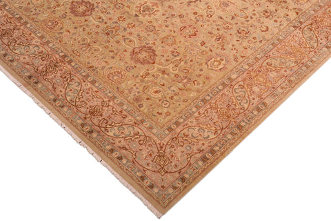 handmade Transitional Kashan Taupe Brown Hand Knotted RECTANGLE 100% WOOL area rug 8 x 10