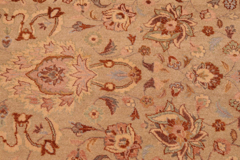 handmade Transitional Kashan Taupe Brown Hand Knotted RECTANGLE 100% WOOL area rug 8 x 10