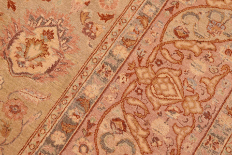 handmade Transitional Kashan Taupe Brown Hand Knotted RECTANGLE 100% WOOL area rug 8 x 10