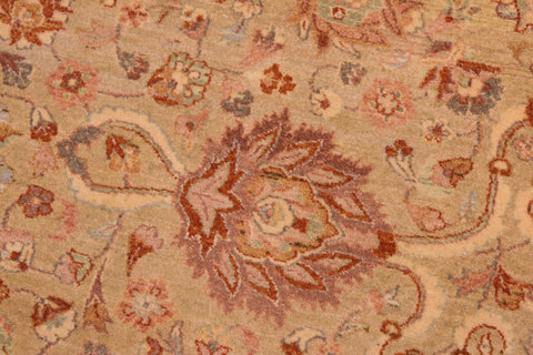 handmade Transitional Kashan Taupe Brown Hand Knotted RECTANGLE 100% WOOL area rug 8 x 10