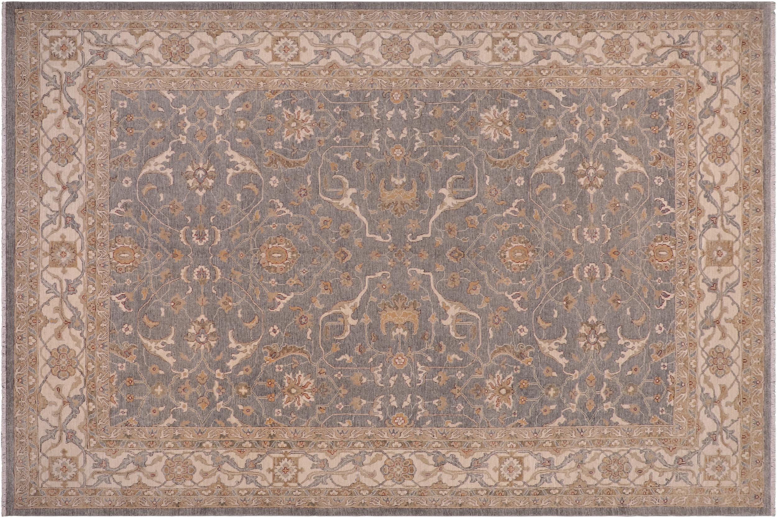 handmade Traditional Kafkaz Lt. Gray Beige Hand Knotted RECTANGLE 100% WOOL area rug 9x12