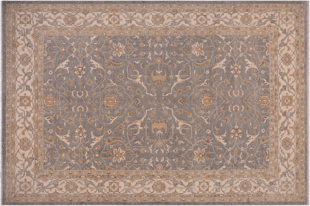 handmade Traditional Kafkaz Lt. Gray Beige Hand Knotted RECTANGLE 100% WOOL area rug 9x12