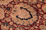 Antique Lahore Ella Maroon/Blue Wool Rug - 8'0'' x 9'10''