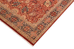 Semi-Antique Shahid Wilma Rust/Blue Wool Rug - 8'2''X10'4''