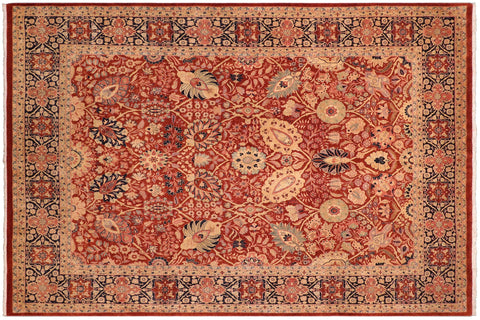 handmade Transitional Shahid Rust Blue Hand Knotted RECTANGLE 100% WOOL area rug 8 x 10