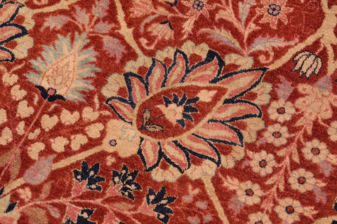 handmade Transitional Shahid Rust Blue Hand Knotted RECTANGLE 100% WOOL area rug 8 x 10