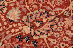 Semi-Antique Shahid Wilma Rust/Blue Wool Rug - 8'2''X10'4''